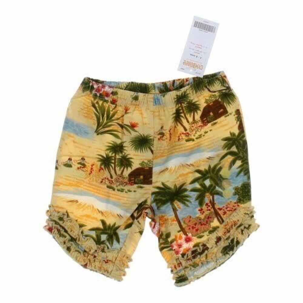 Gymboree Size 3-6 Months Shorts Baby Girls Hawaiian Theme Ruffle NEW